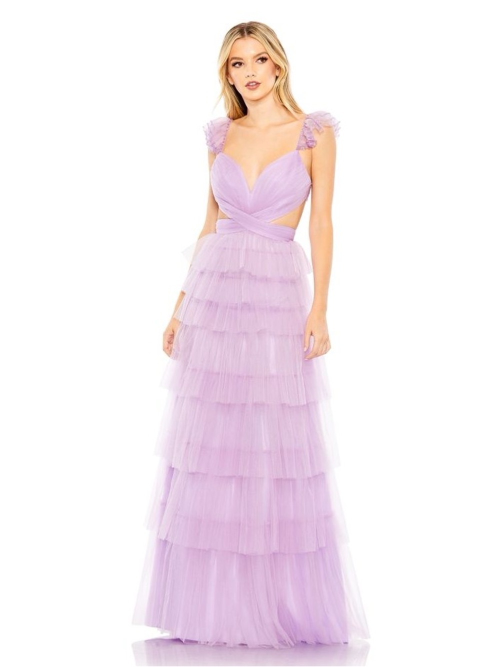 Mac Duggal - Lavender Tiered Tulle Gown